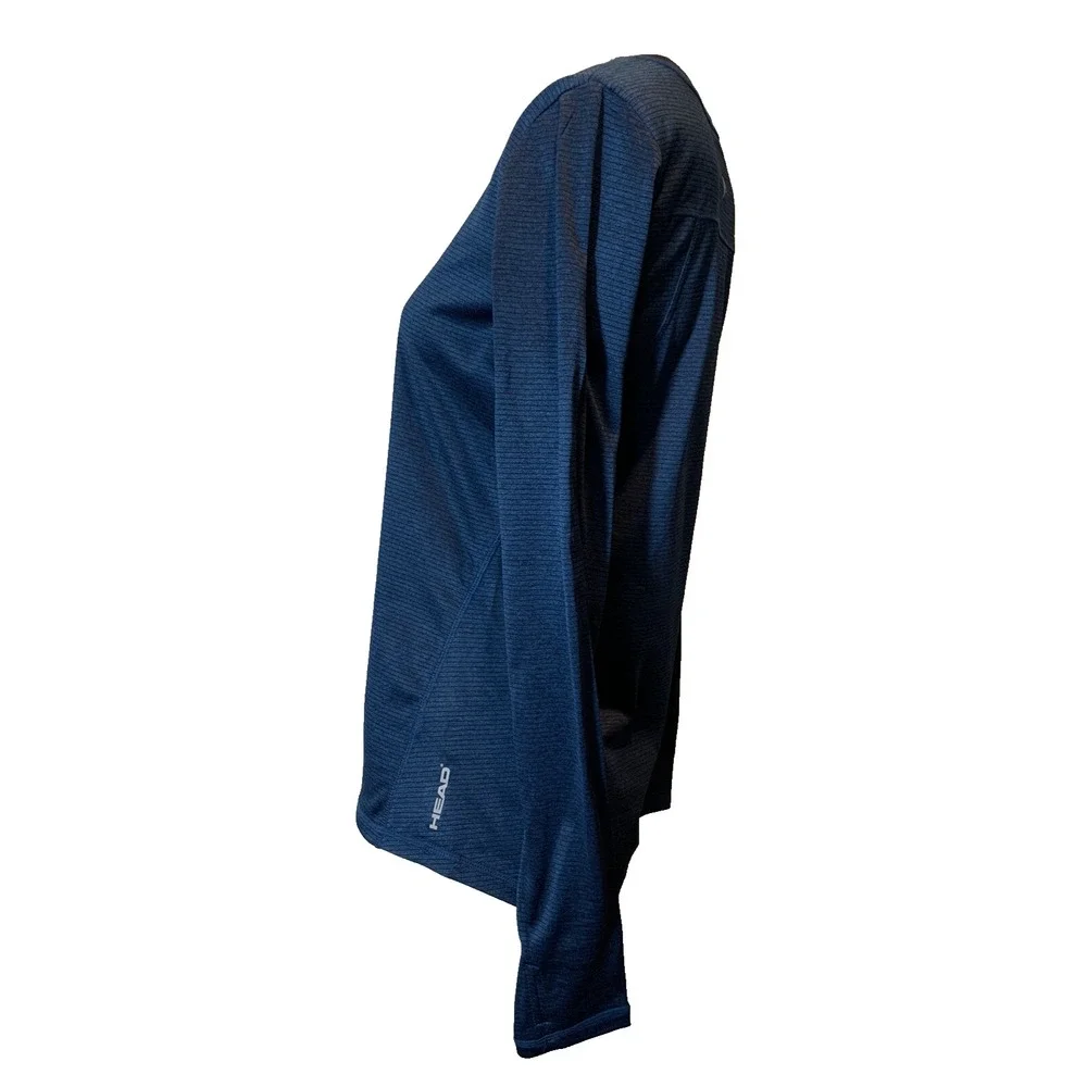 HEAD Active Wear Long Sleeve Blue Stripe Shirt Size S